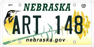 NE license plate ART148