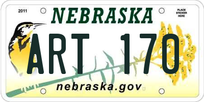 NE license plate ART170