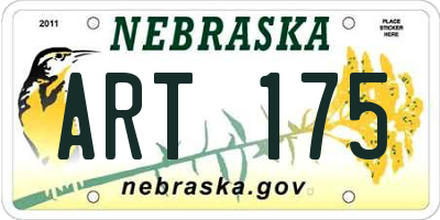 NE license plate ART175
