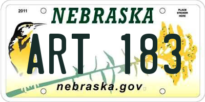 NE license plate ART183