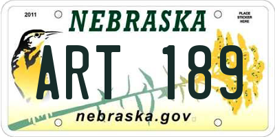 NE license plate ART189
