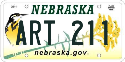 NE license plate ART211