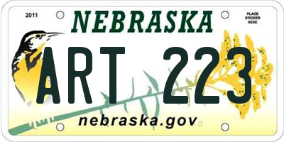 NE license plate ART223