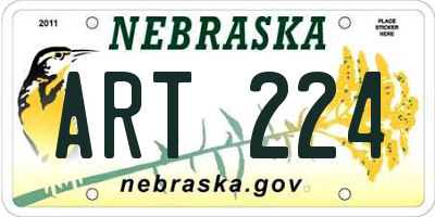 NE license plate ART224
