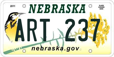 NE license plate ART237