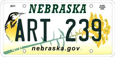 NE license plate ART239