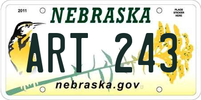 NE license plate ART243