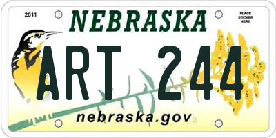 NE license plate ART244