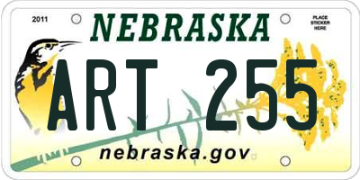 NE license plate ART255