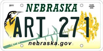 NE license plate ART271