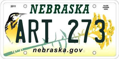 NE license plate ART273
