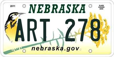 NE license plate ART278