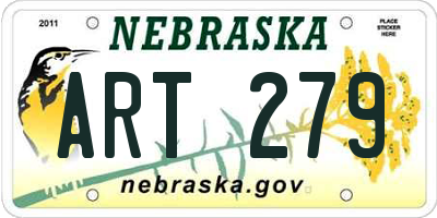 NE license plate ART279