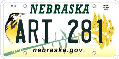 NE license plate ART281