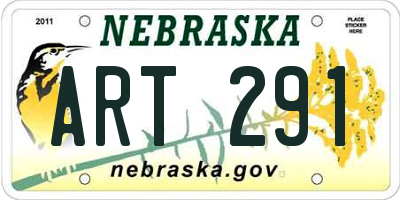 NE license plate ART291