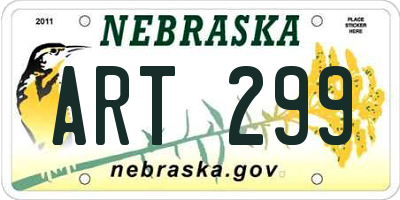 NE license plate ART299