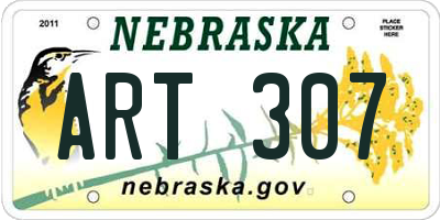 NE license plate ART307