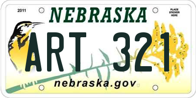 NE license plate ART321