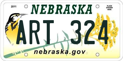 NE license plate ART324
