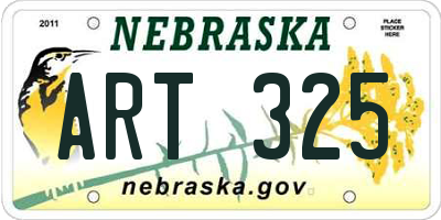 NE license plate ART325