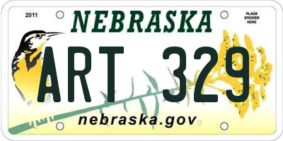 NE license plate ART329