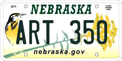 NE license plate ART350