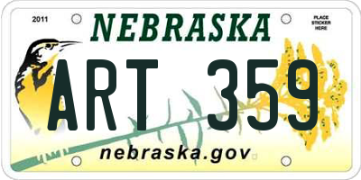 NE license plate ART359