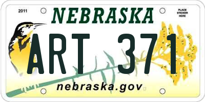 NE license plate ART371