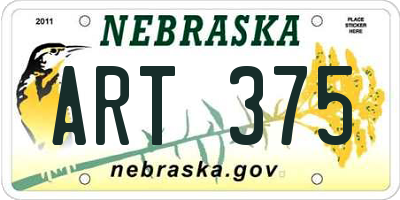 NE license plate ART375