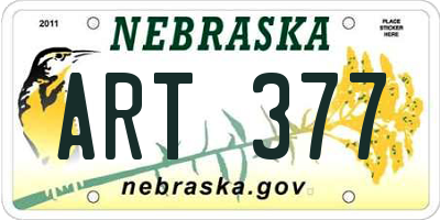 NE license plate ART377