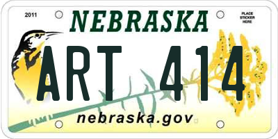 NE license plate ART414