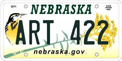 NE license plate ART422