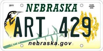 NE license plate ART429