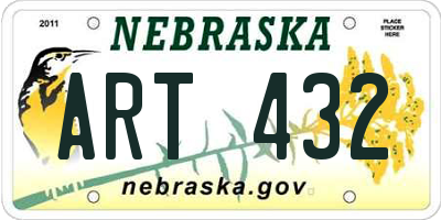 NE license plate ART432