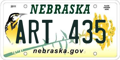 NE license plate ART435