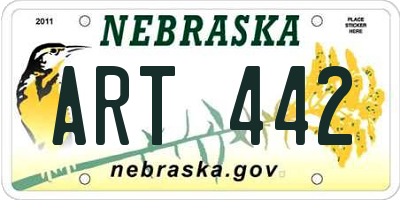 NE license plate ART442