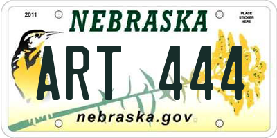 NE license plate ART444