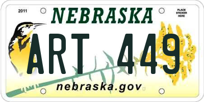 NE license plate ART449