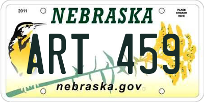 NE license plate ART459