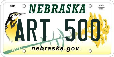 NE license plate ART500