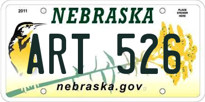 NE license plate ART526