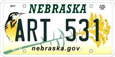 NE license plate ART531