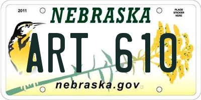NE license plate ART610