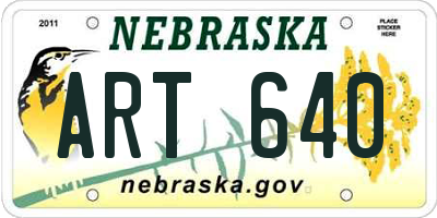 NE license plate ART640