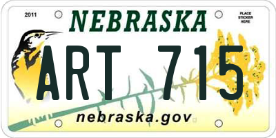 NE license plate ART715