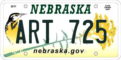 NE license plate ART725