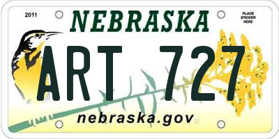 NE license plate ART727