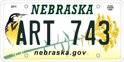 NE license plate ART743