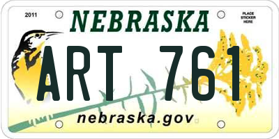 NE license plate ART761