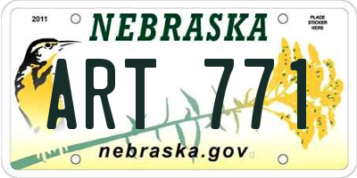 NE license plate ART771
